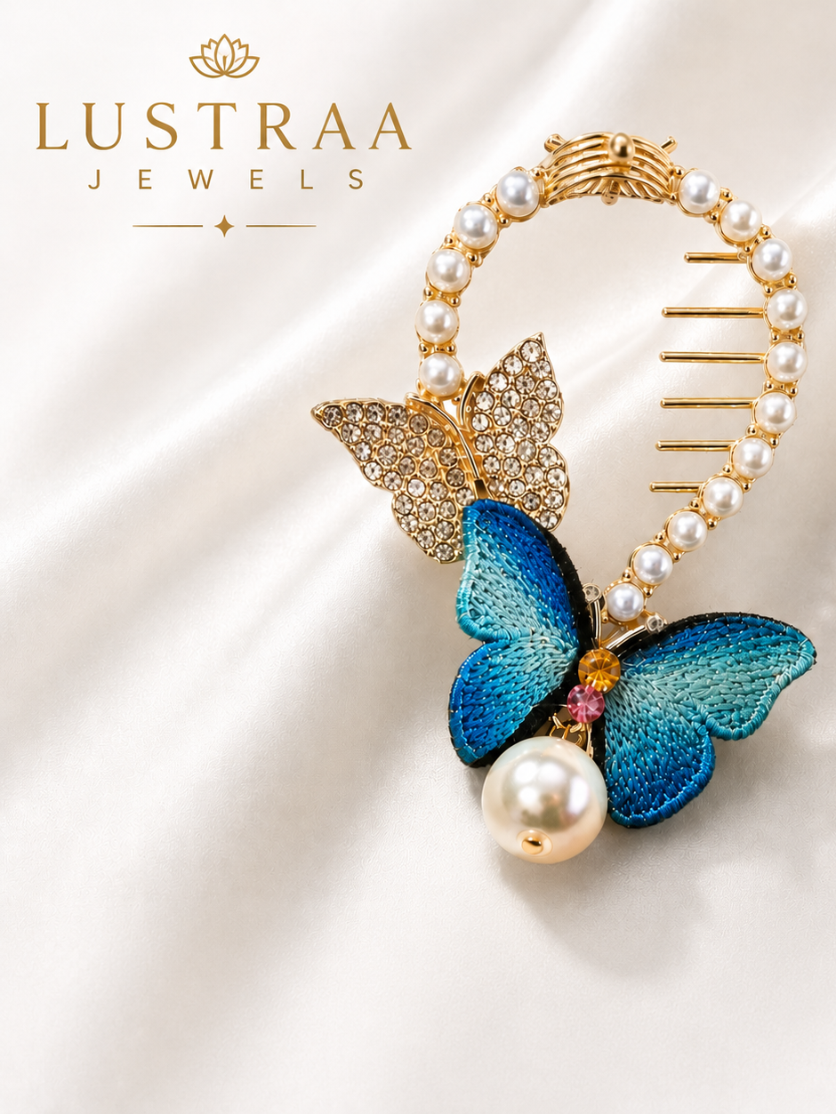 Butterfly Pearl Hair Clutch