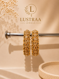Gold Oval Leaf Designer Bangle Set