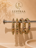Multicolour Gemstone & Gold Designer Bangle Set
