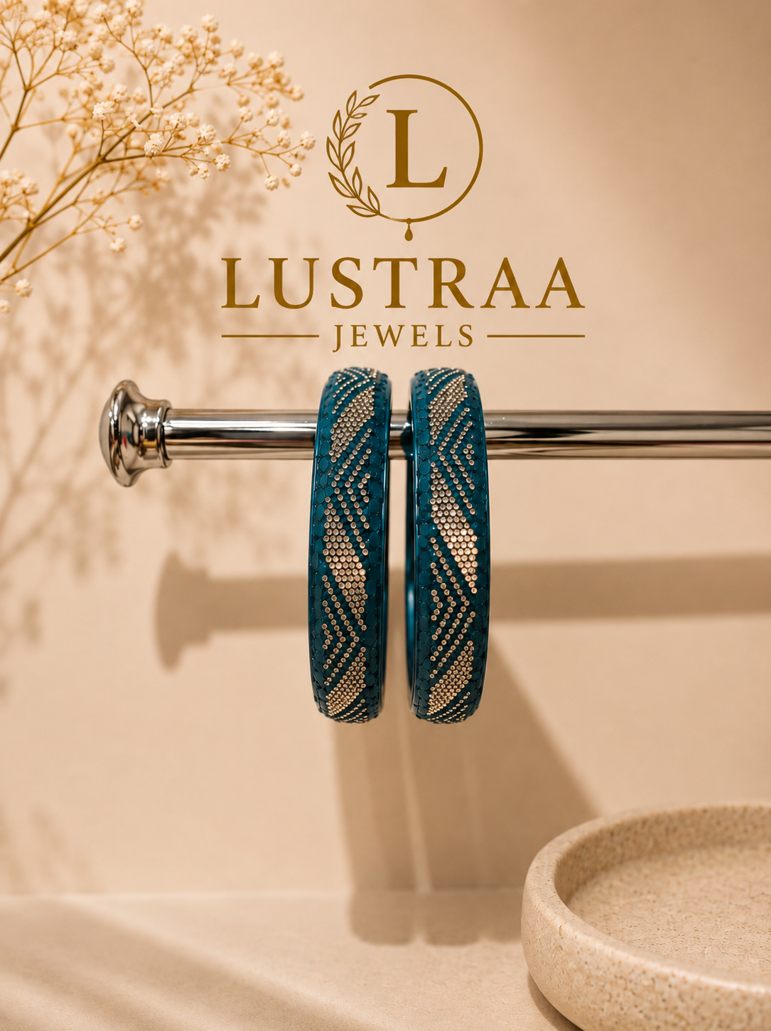 Neelam Chevron Lacquer Bangle Set