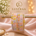 Pastel Pearl Metal Bangle Set