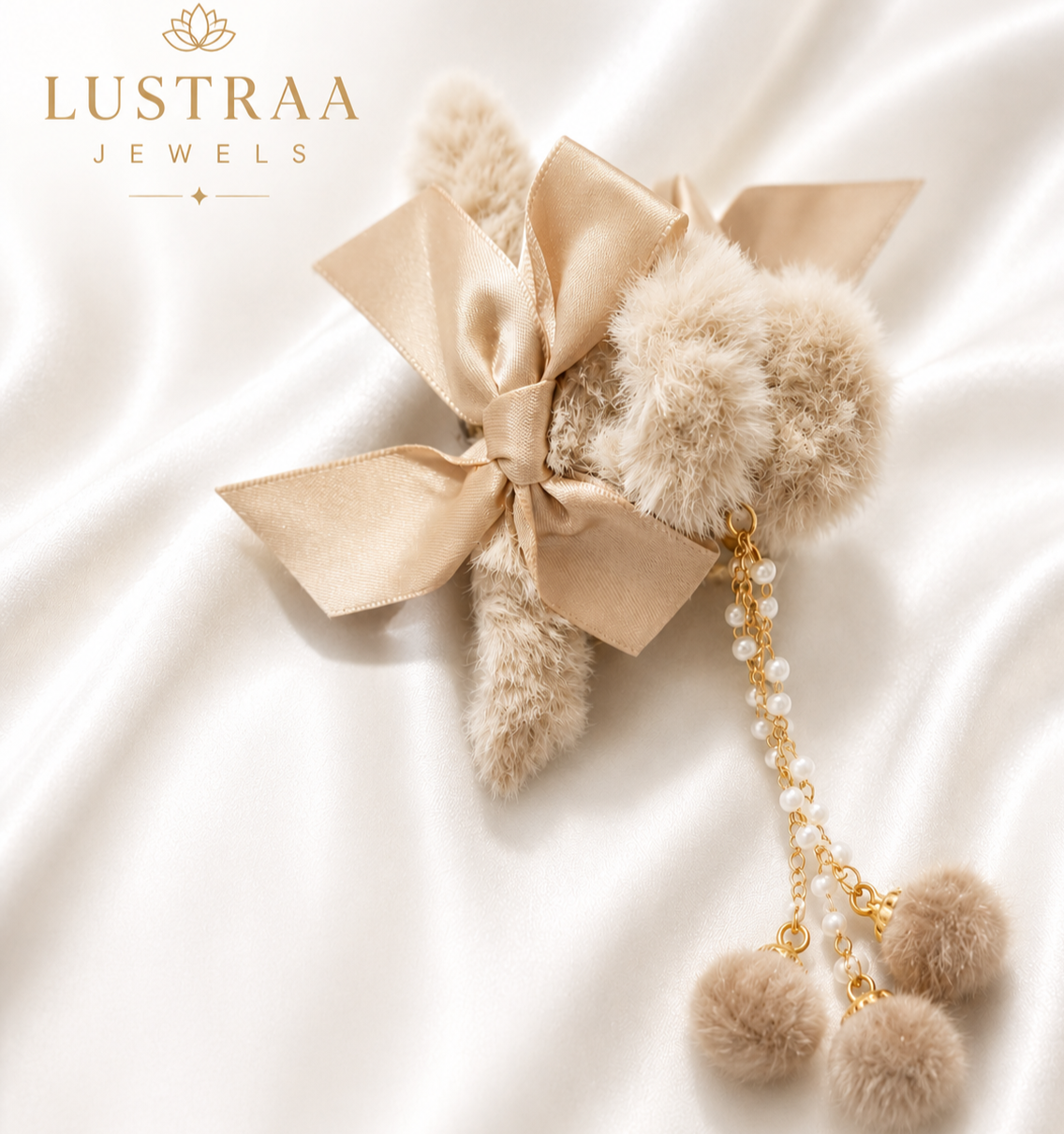 Plush Bow Hair Clutch