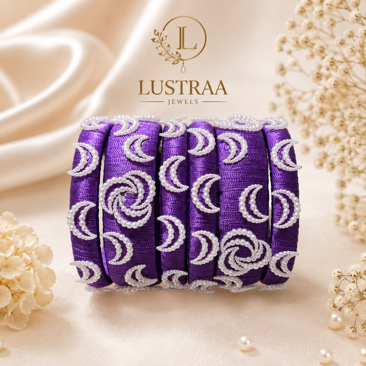 Purple Crescent Designer Bangle Set