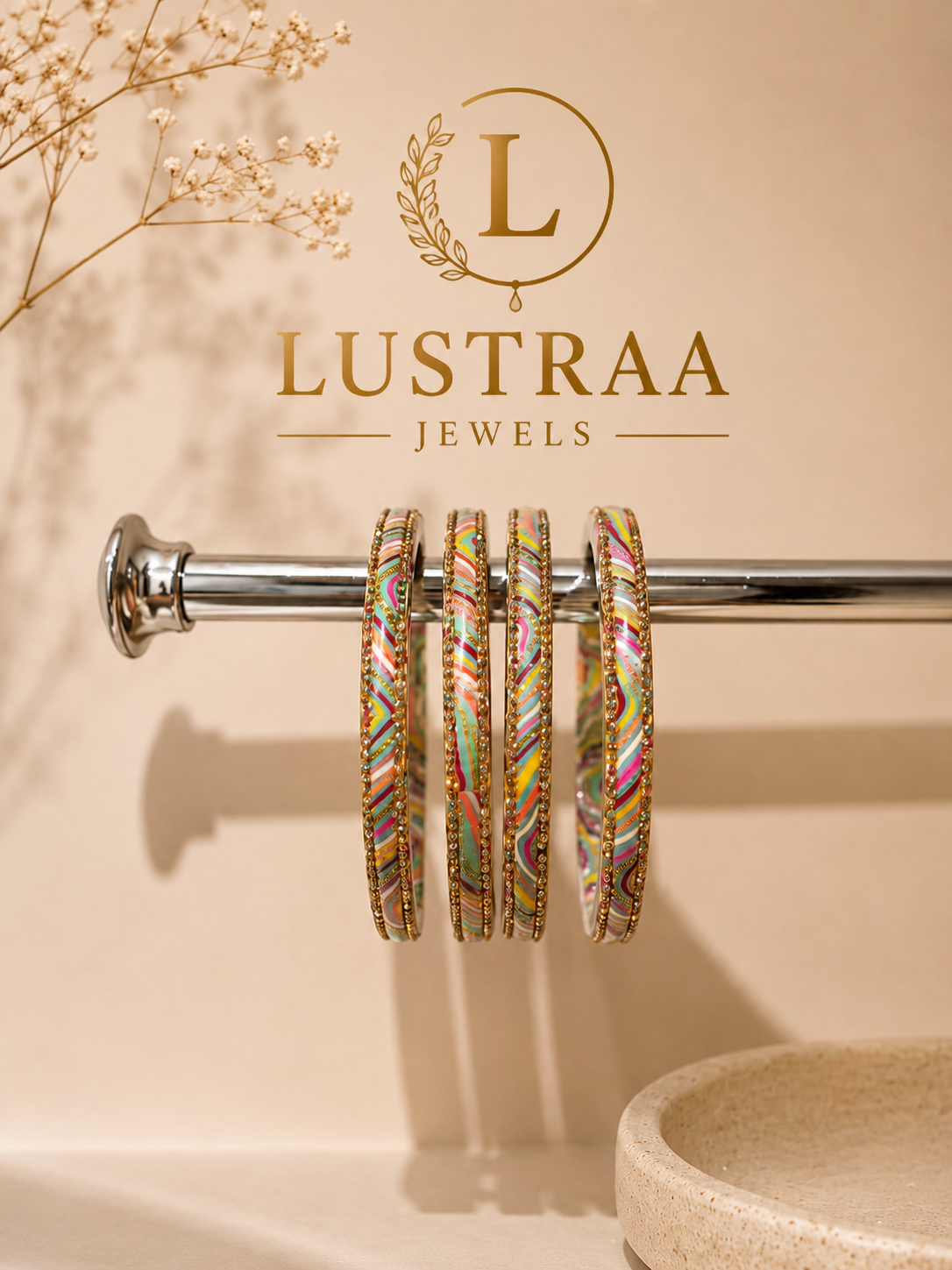 Rangoli Multicolor Lacquer Bangle Set
