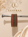 Ruby Garden Tri-Color Lacquer Bangle Set