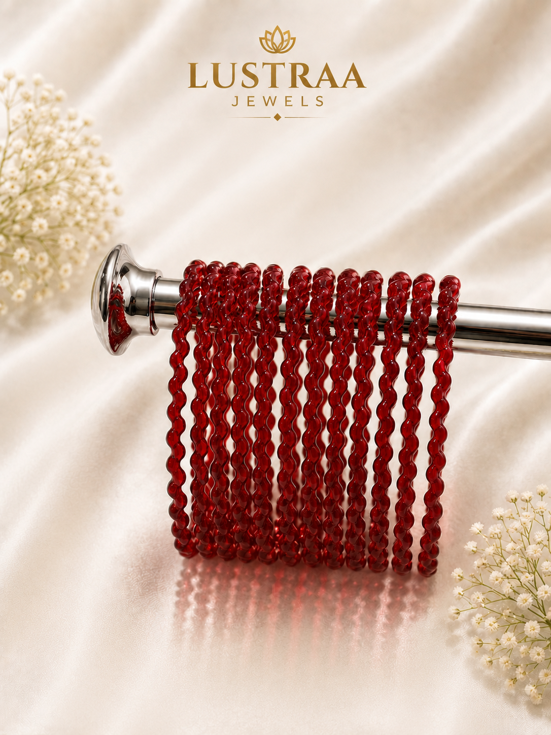 Ruby Red Ripple Bangles Set